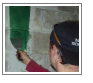 Fortress hardened epoxy is then applied to the wall