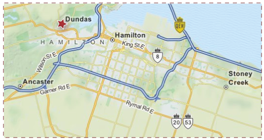 Town of Dundas Ontario Service Map